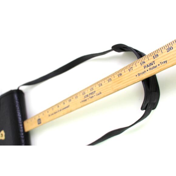 Me Char PEBBLED BLACK GENUINE LEATHER FLAP X-BODY SHOULDER BAG ORGANIZER PURSE - Picture 9 of 13